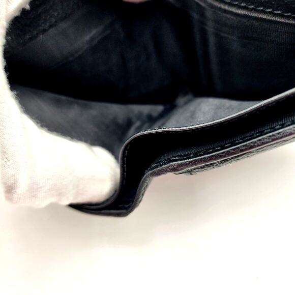 GUCCI Men's Bifold Wallet-Logo Stripe Web Black Leather - Picture 11 of 17